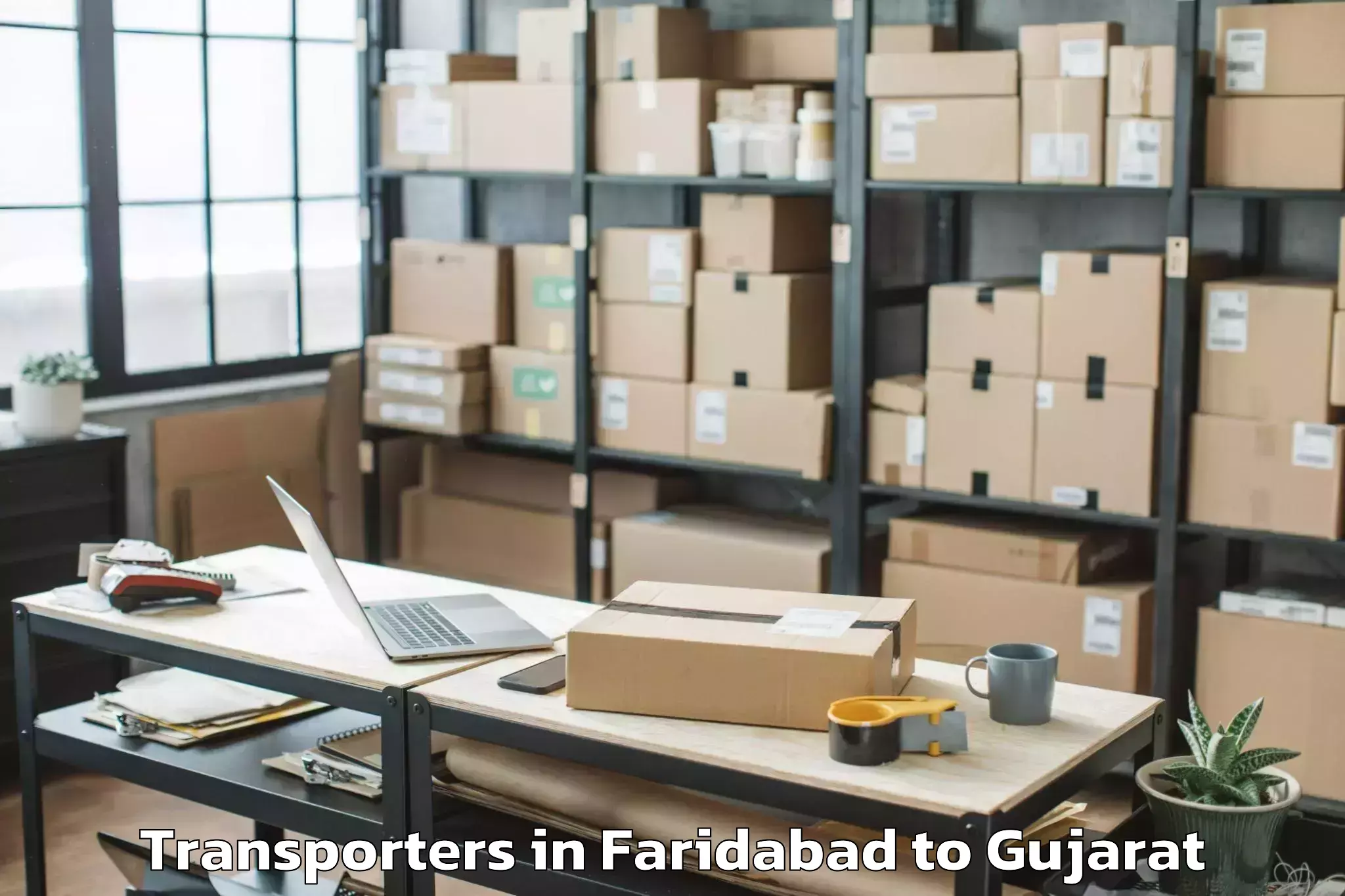 Top Faridabad to Gandhinagar Transporters Available